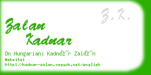 zalan kadnar business card